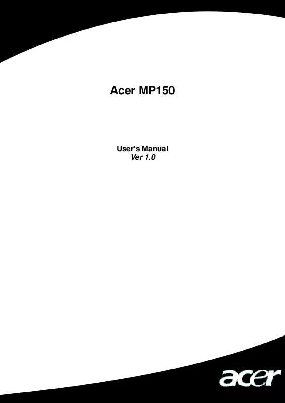 Mode d'emploi ACER MP-150