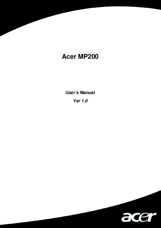 Mode d'emploi ACER MP-200
