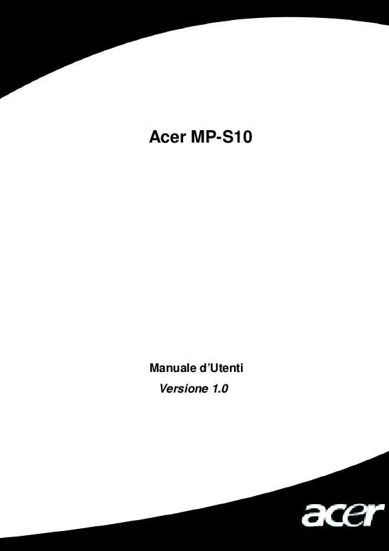 Mode d'emploi ACER MP-S10
