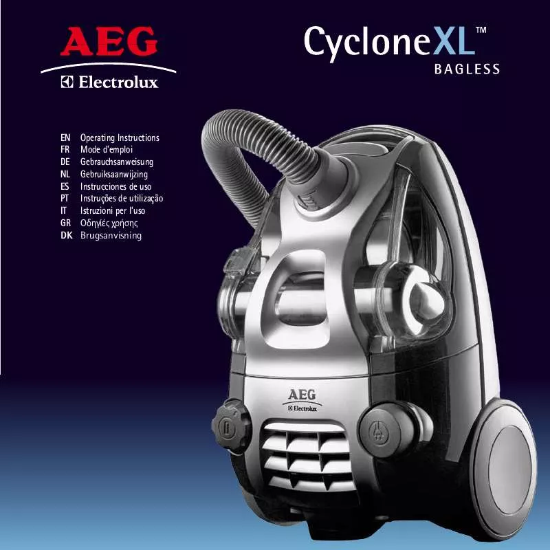 Mode d'emploi AEG-ELECTROLUX CYCLONE XL BAGLESS