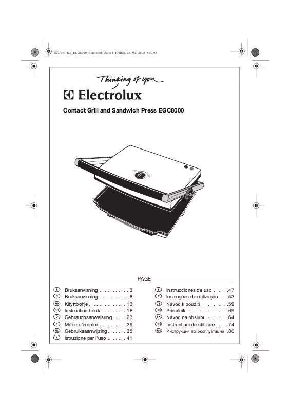 Mode d'emploi AEG-ELECTROLUX EGC8000