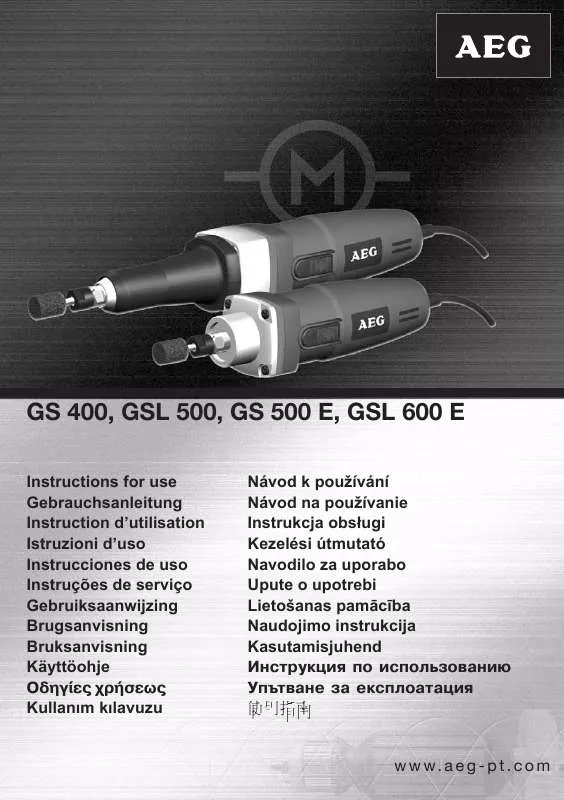 Mode d'emploi AEG-ELECTROLUX GSL 600 E