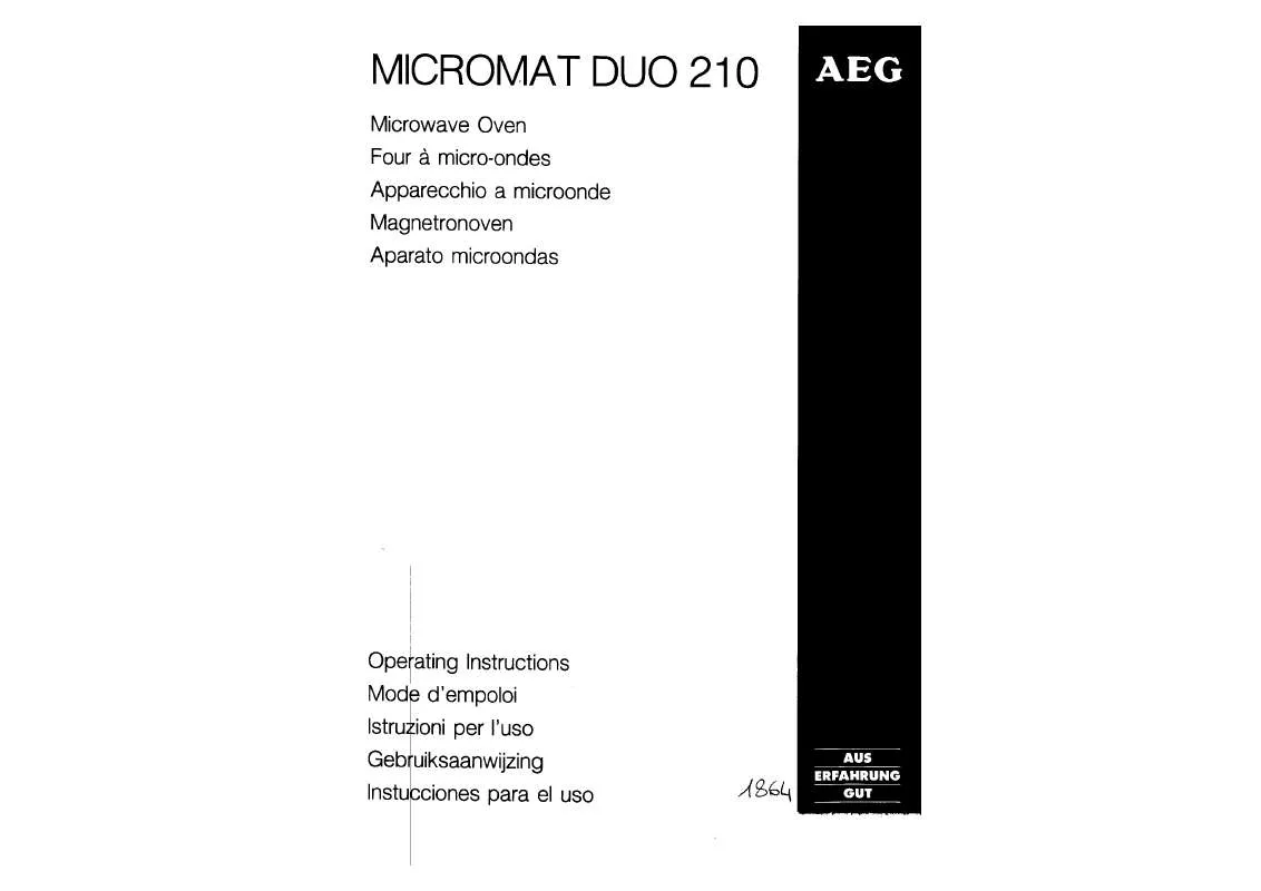 Mode d'emploi AEG-ELECTROLUX MCDUO210-M-SK-CH