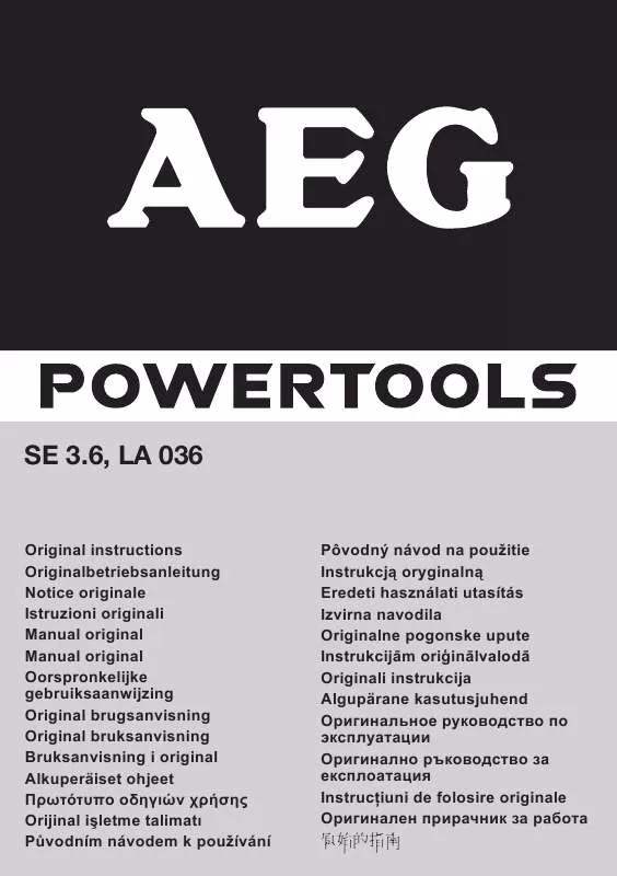 Mode d'emploi AEG-ELECTROLUX SE 3.6 LI