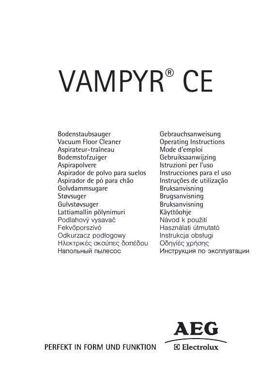Mode d'emploi AEG-ELECTROLUX VAMPYR ACE4105