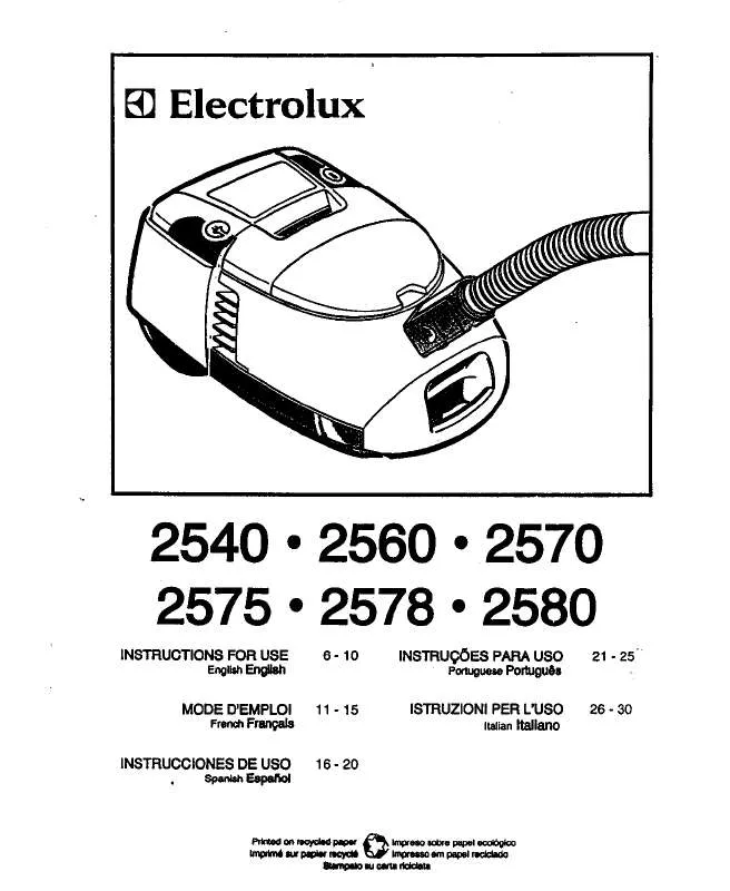 Mode d'emploi AEG-ELECTROLUX Z2540