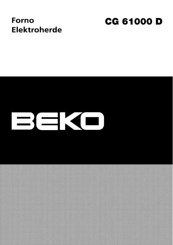 Mode d'emploi BEKO CG 61000 D