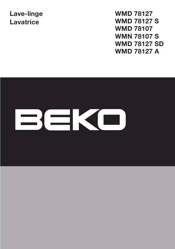 Mode d'emploi BEKO WMD 78127 S