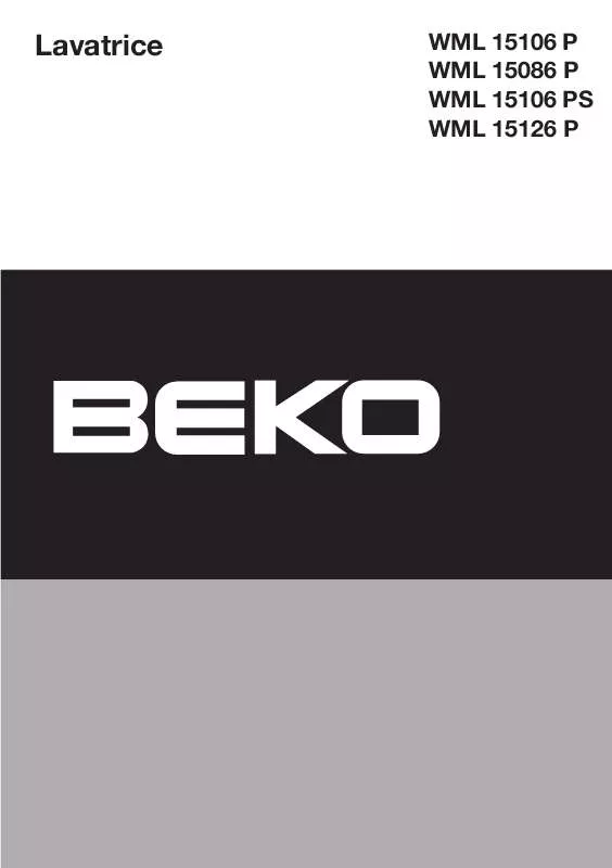 Mode d'emploi BEKO WML 15106 P