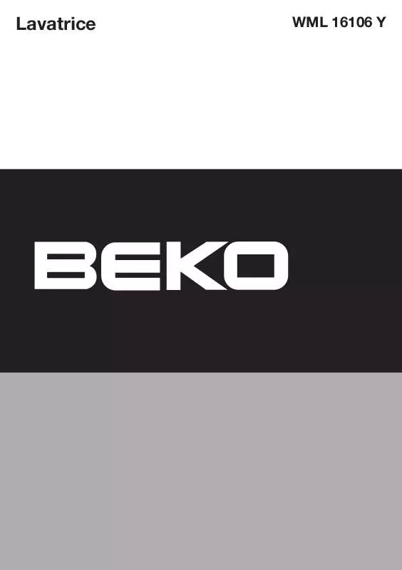 Mode d'emploi BEKO WML 16106 Y