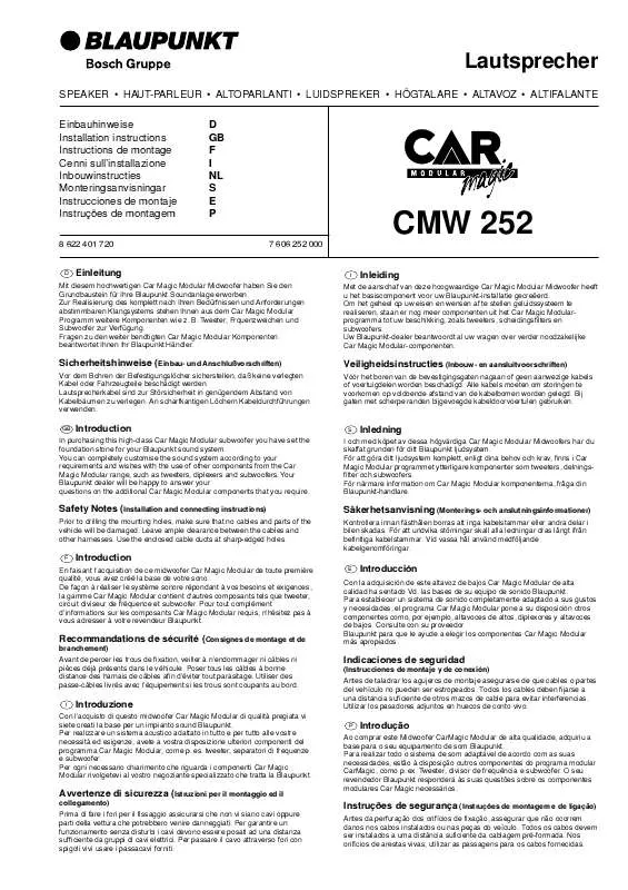 Mode d'emploi BLAUPUNKT CMW 252 MIDBASS CARMAGIC
