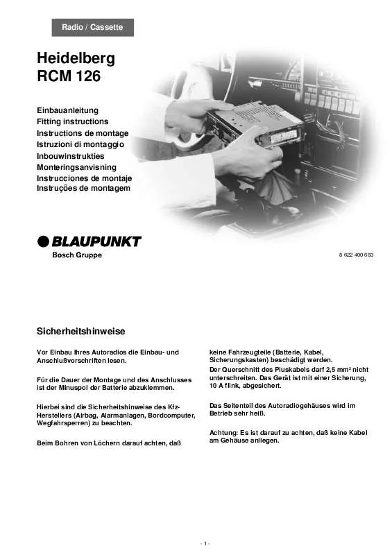 Mode d'emploi BLAUPUNKT HEIDELBERG RCM 126