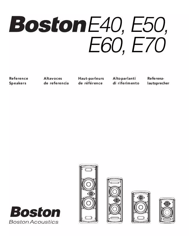 Mode d'emploi BOSTON ACOUSTICS E40