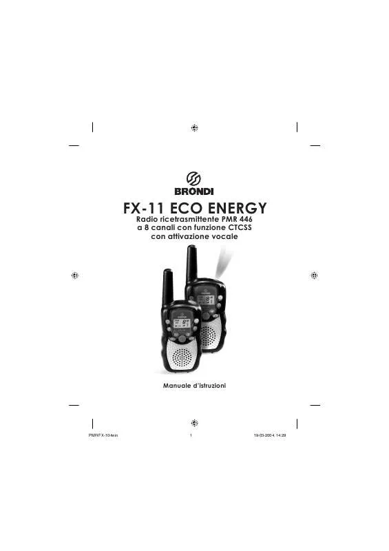Mode d'emploi BRONDI FX-11 ECO ENERGY