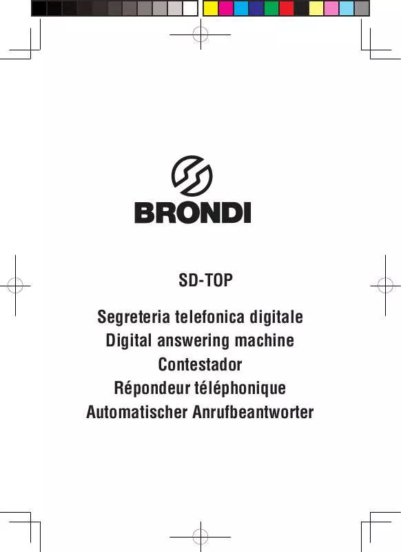 Mode d'emploi BRONDI SD-TOP