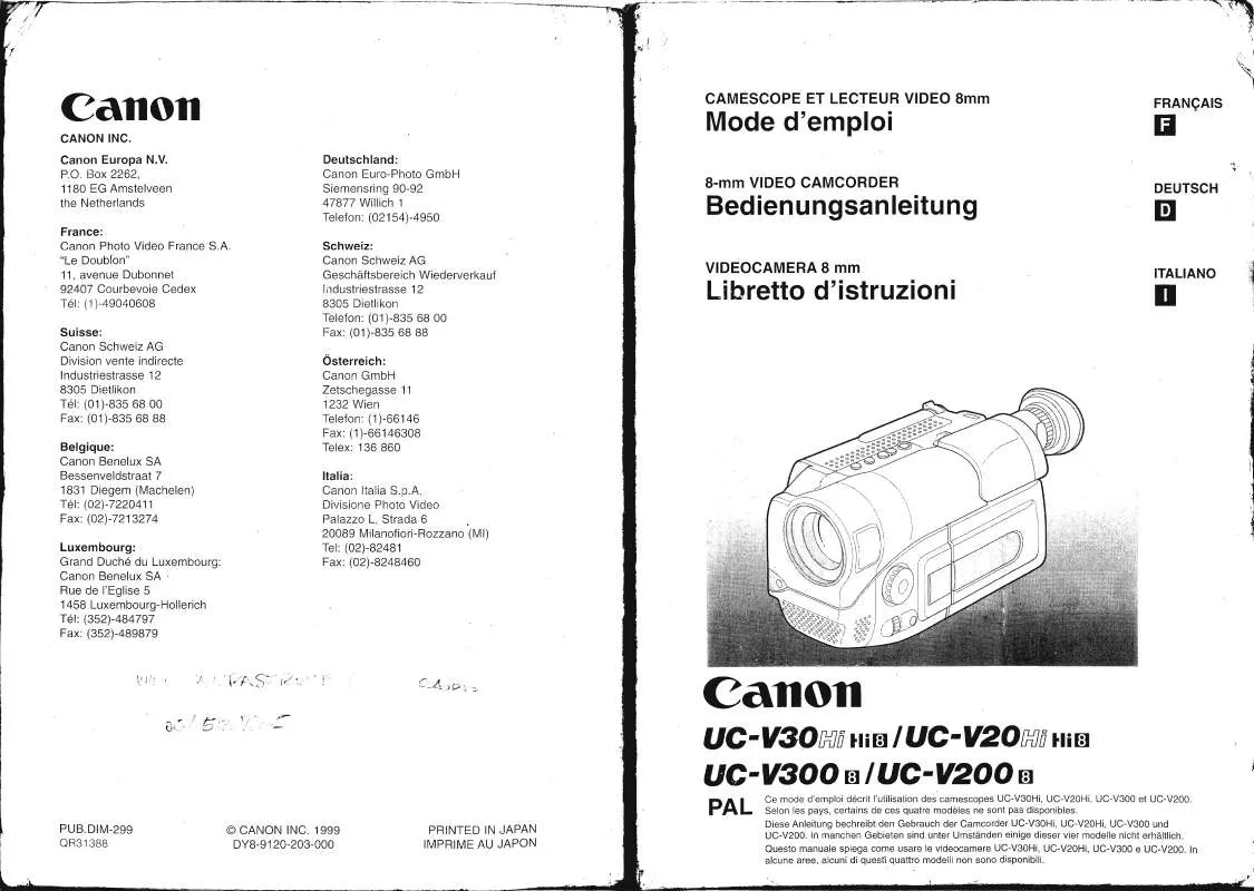 Mode d'emploi CANON UC-V200
