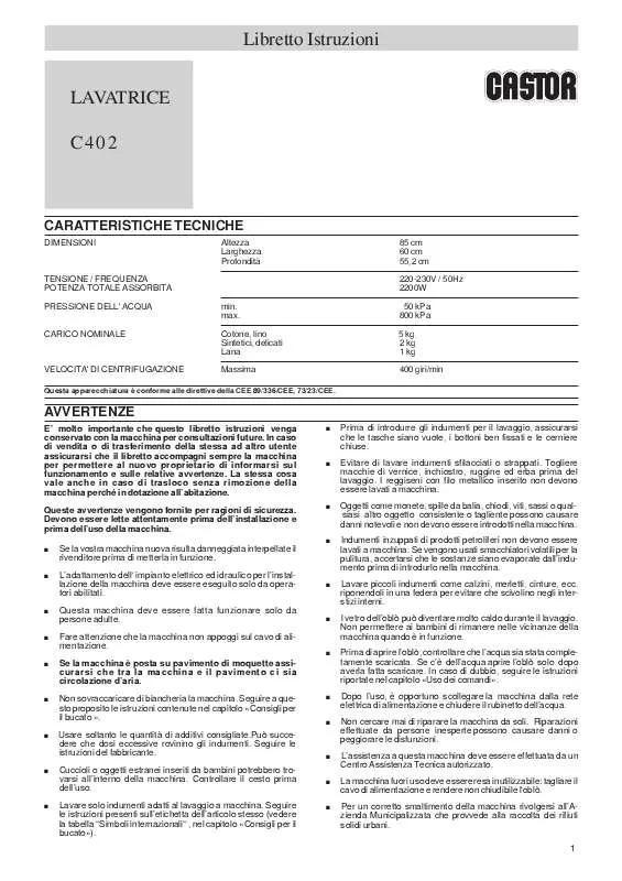Mode d'emploi CASTOR C402