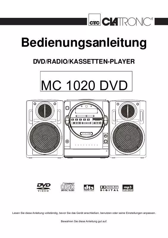 Mode d'emploi CLATRONIC MC 1020 DVD
