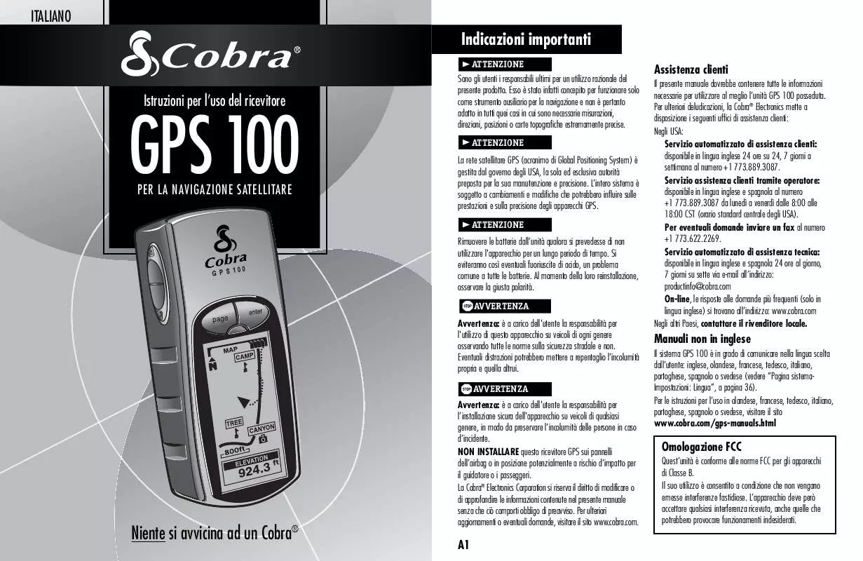 Mode d'emploi COBRA GPS 100