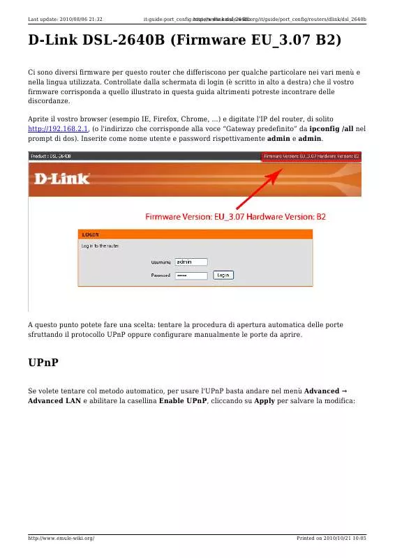 Mode d'emploi D-LINK DSL-2640B
