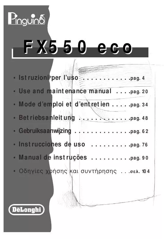 Mode d'emploi DELONGHI PACFX 550ECO EX:2