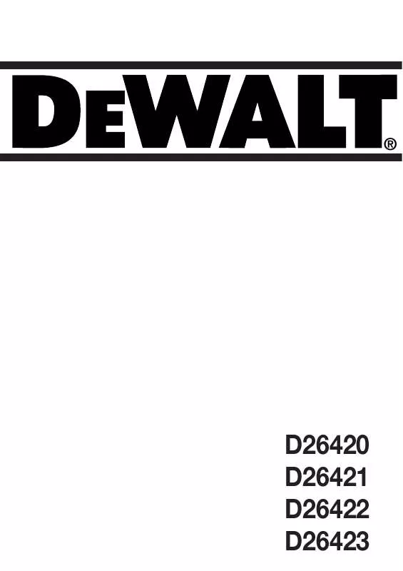 Mode d'emploi DEWALT D26422