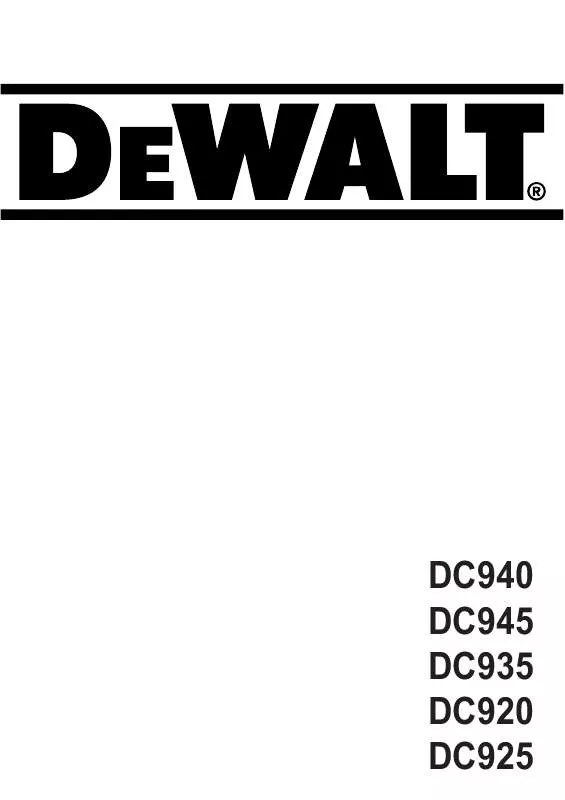 Mode d'emploi DEWALT DC925KB
