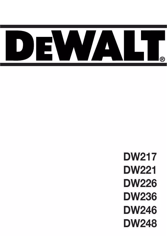 Mode d'emploi DEWALT DW248