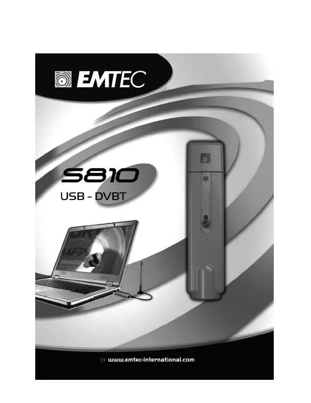 Mode d'emploi EMTEC SINTONIZZATORE DIGITALE DVB-T S810 USB