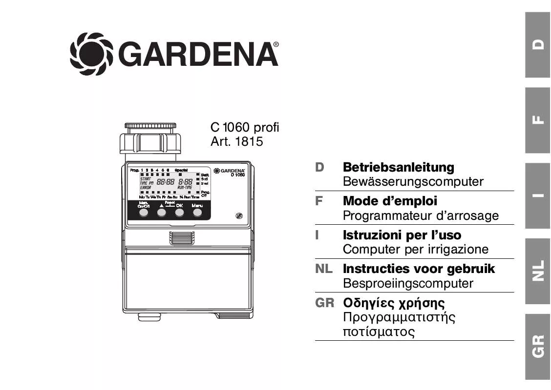 Mode d'emploi GARDENA C1060 PROFI