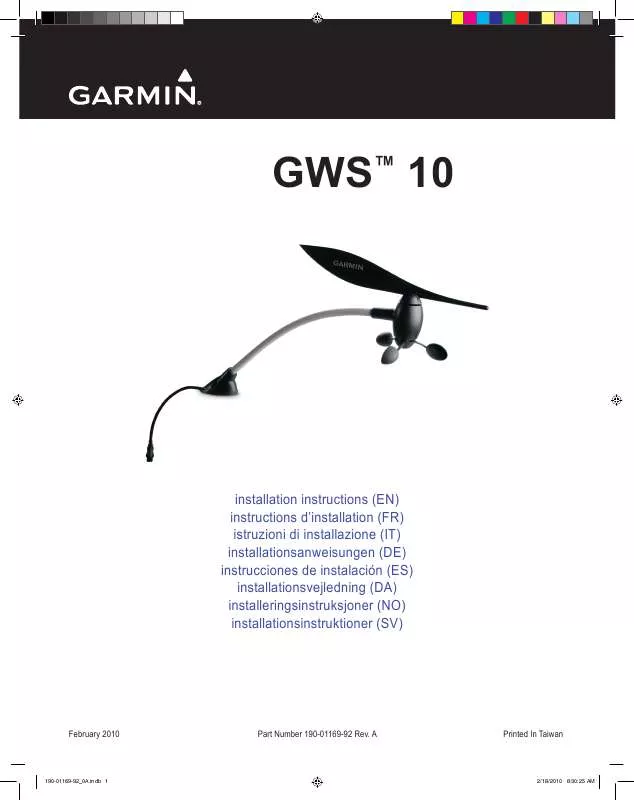Mode d'emploi GARMIN GWS 10