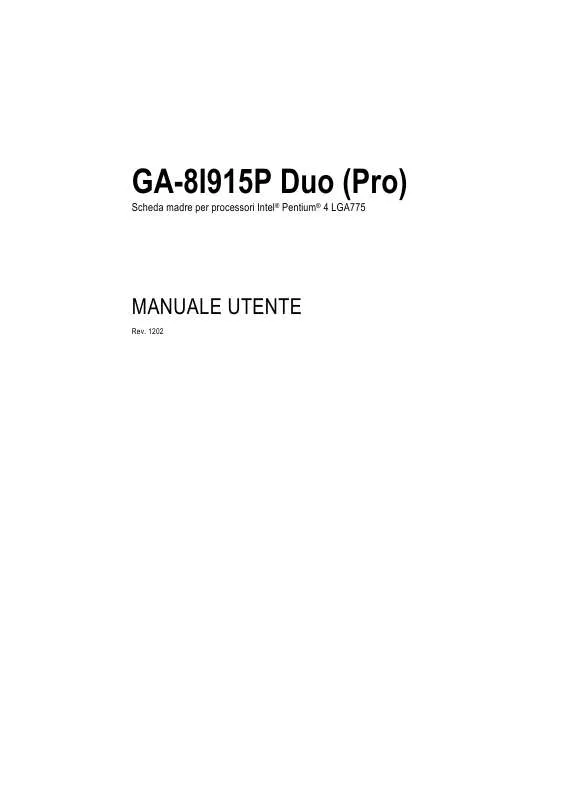 Mode d'emploi GIGABYTE GA-8I915P DUO PRO