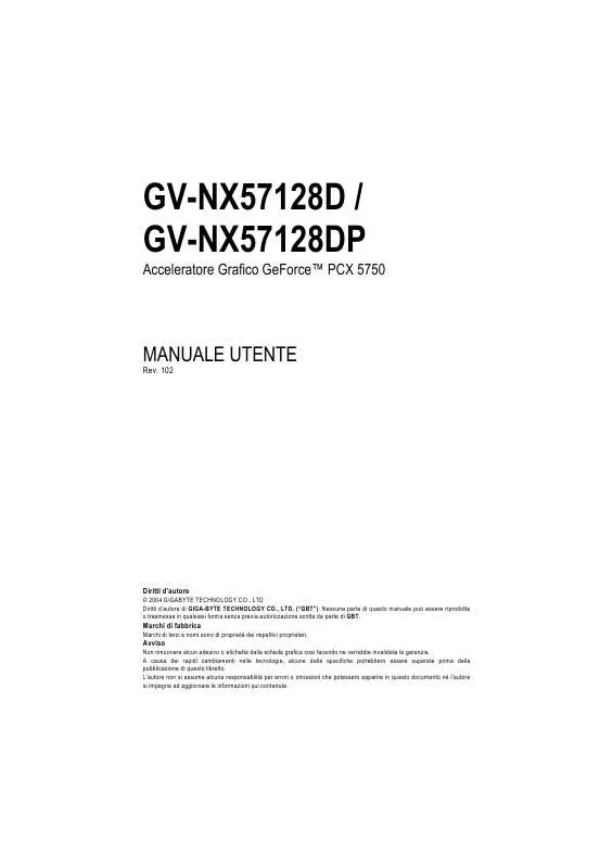 Mode d'emploi GIGABYTE GV-NX57128D