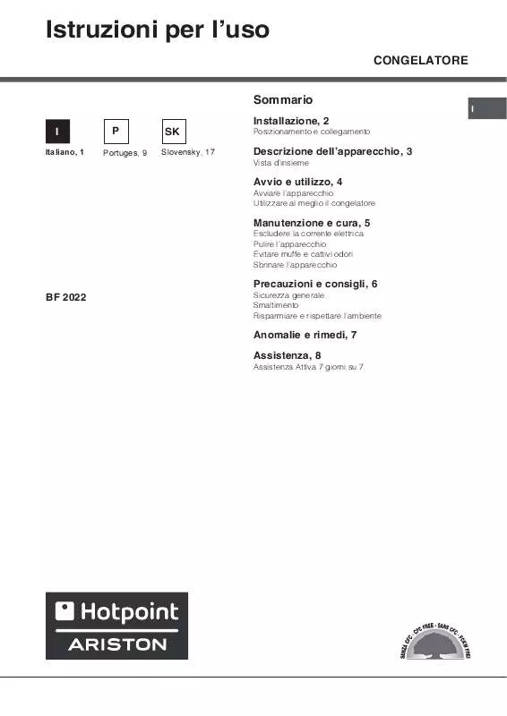 Mode d'emploi HOTPOINT BF 2022