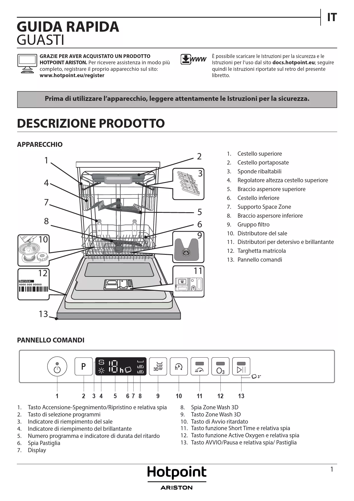 Mode d'emploi HOTPOINT HIS 7040 WELO
