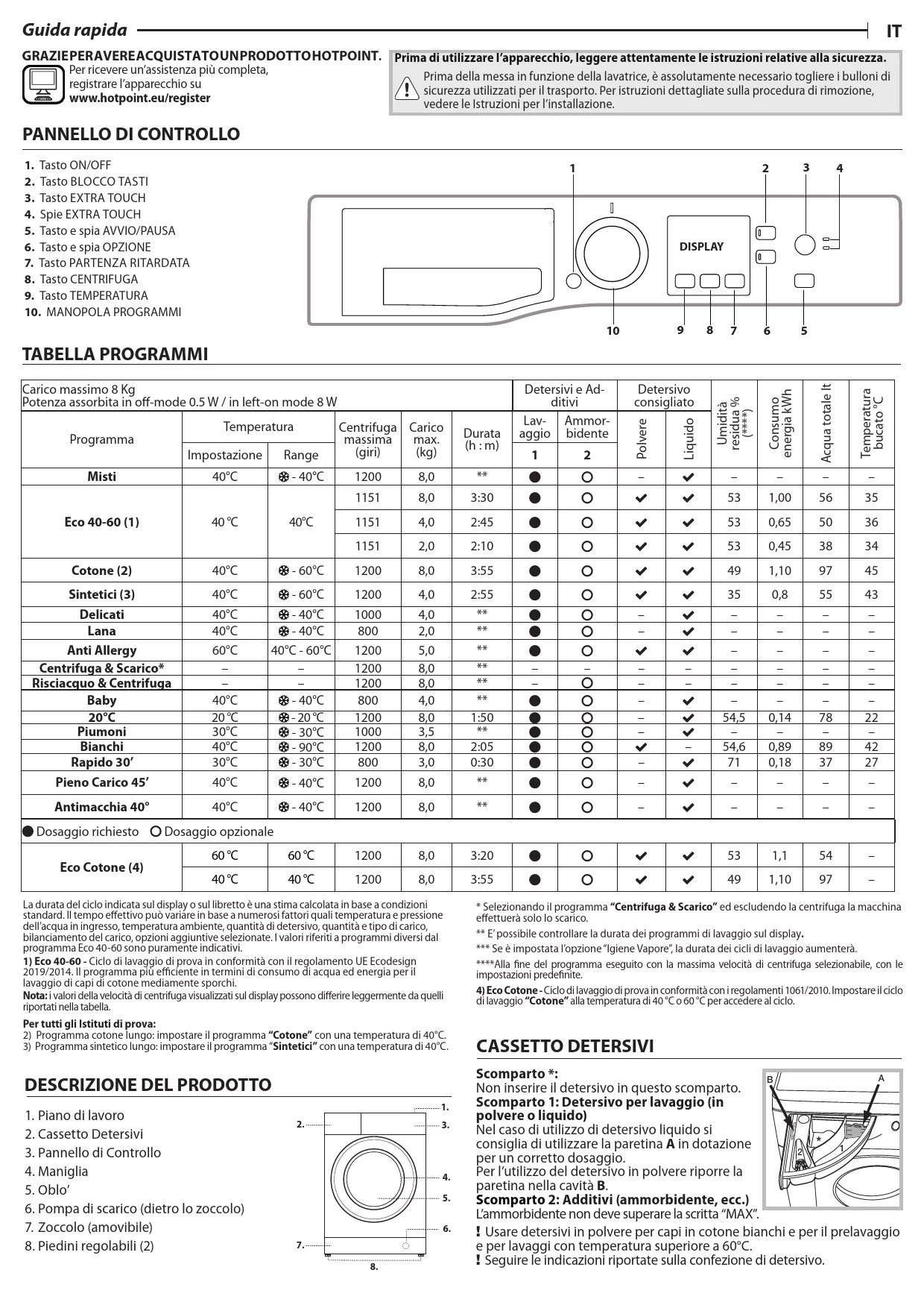 Mode d'emploi HOTPOINT NFR328W IT N