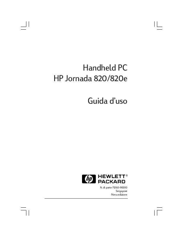 Mode d'emploi HP JORNADA 820 HANDHELD PC