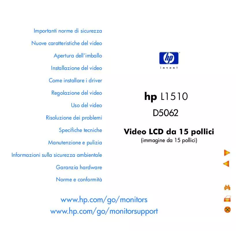 Mode d'emploi HP L1510 15 INCH LCD MONITOR