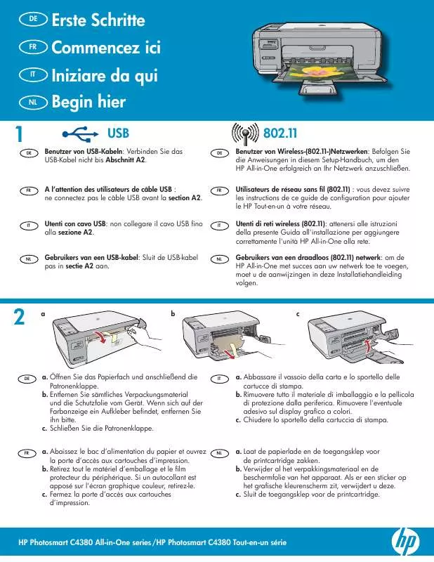 Mode d'emploi HP PHOTOSMART C4380 ALL-IN-ONE