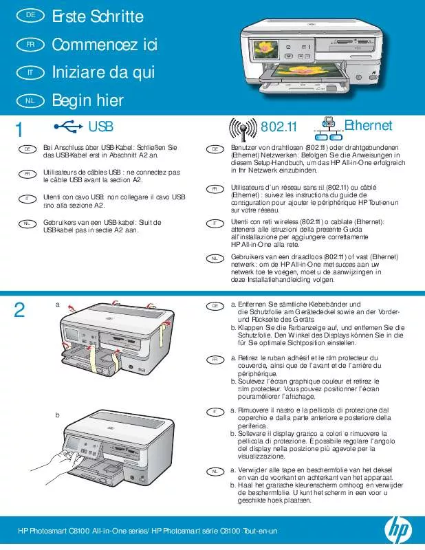 Mode d'emploi HP PHOTOSMART C8100 ALL-IN-ONE