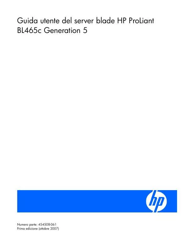 Mode d'emploi HP PROLIANT BL465C G5 SERVER