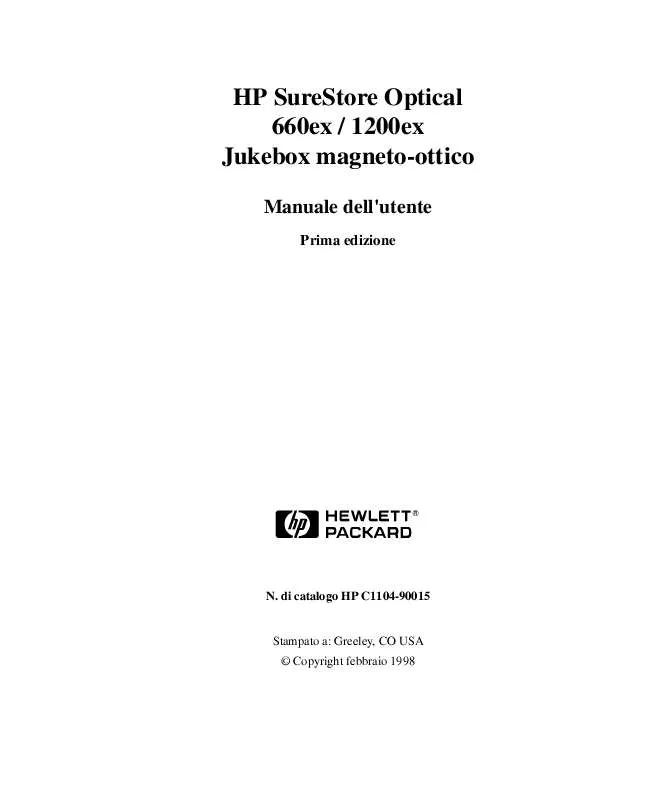 Mode d'emploi HP SURESTORE 660EX OPTICAL JUKEBOX