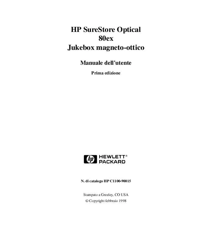 Mode d'emploi HP SURESTORE 80EX OPTICAL JUKEBOX