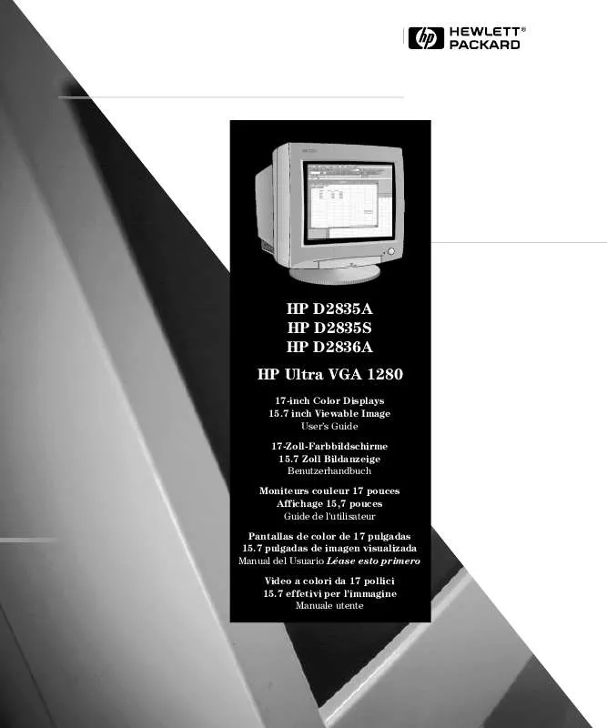 Mode d'emploi HP ULTRA VGA 1280 17 INCH COLOR DISPLAY