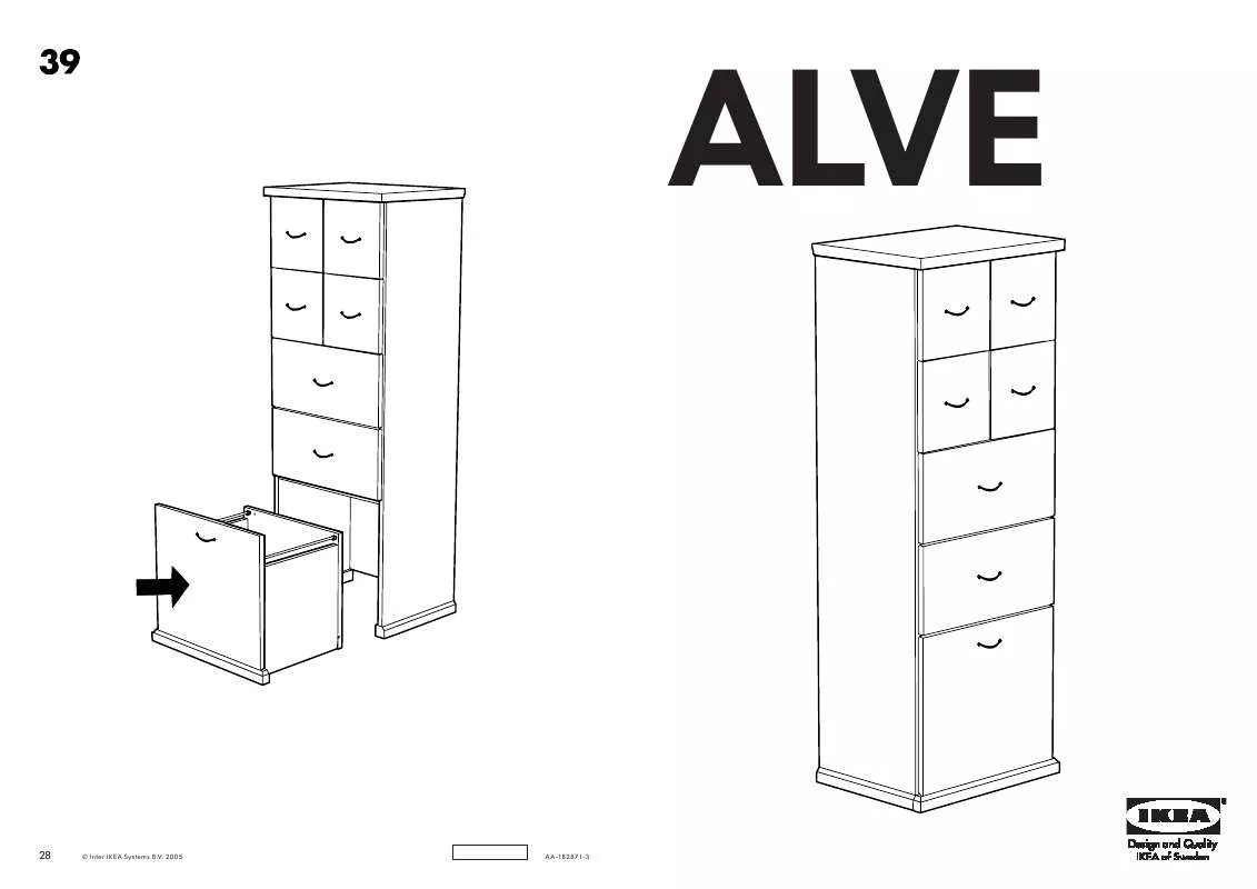 Mode d'emploi IKEA ALVE CASSETTIERA 43X35X118 CM