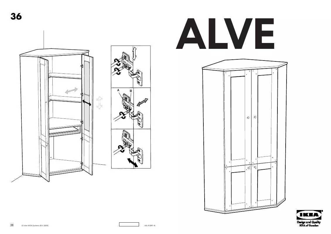 Mode d'emploi IKEA ALVE MOBILE STUDIO ANGOLARE 88X88 CM