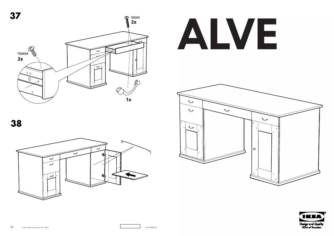 Mode d'emploi IKEA ALVE SCRIVANIA 152X65 CM