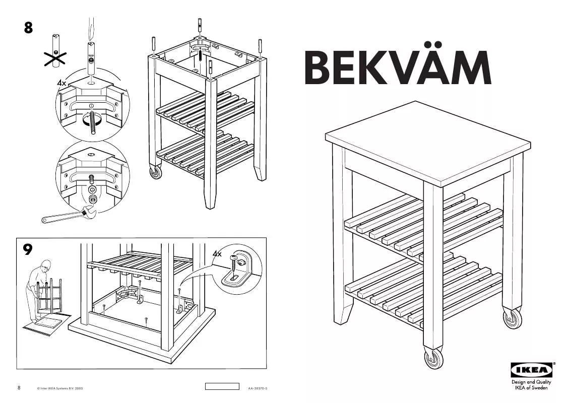 Mode d'emploi IKEA BEKVÄM CARRELLO 60X50 CM