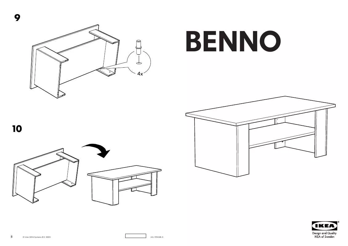 Mode d'emploi IKEA BENNO TAVOLINO 118X60 CM
