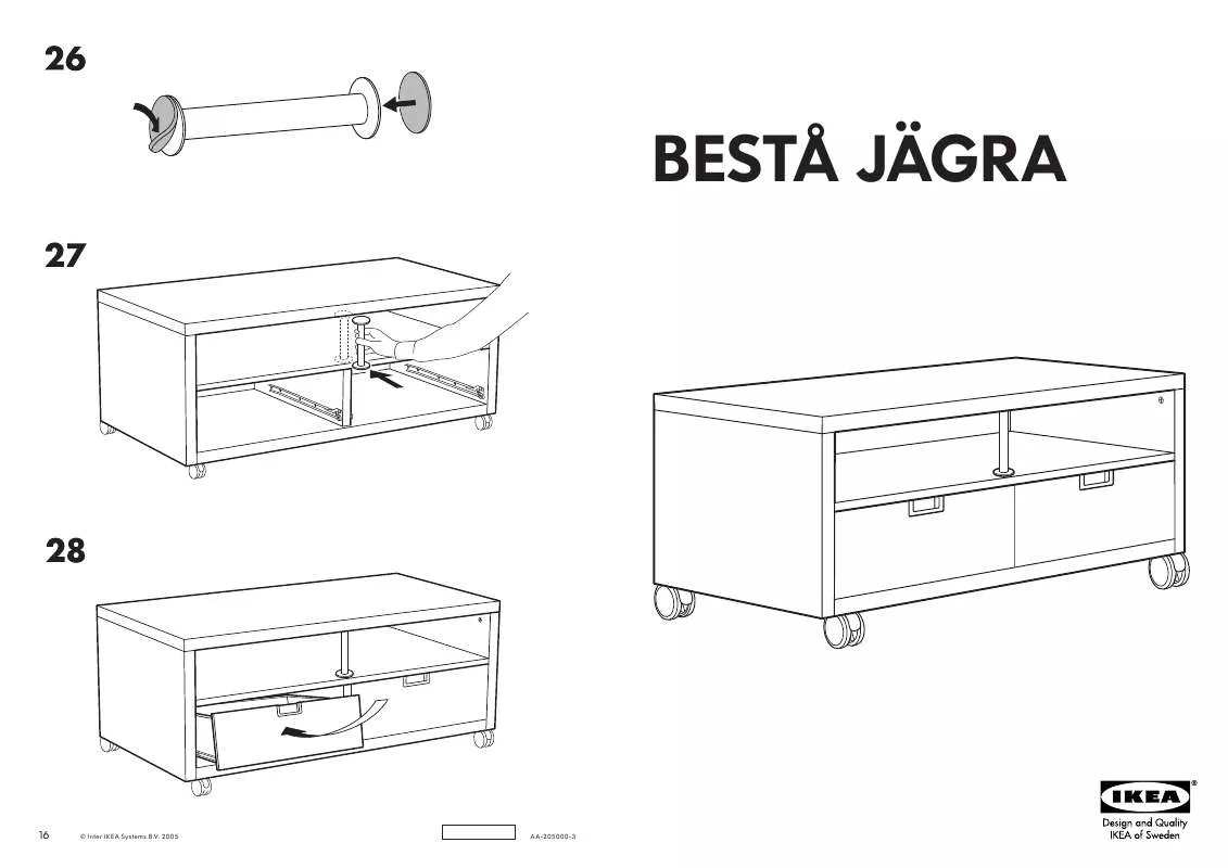 Mode d'emploi IKEA BESTÅ JAGRA MOBILE TV CON ROTELLE 120X60 CM